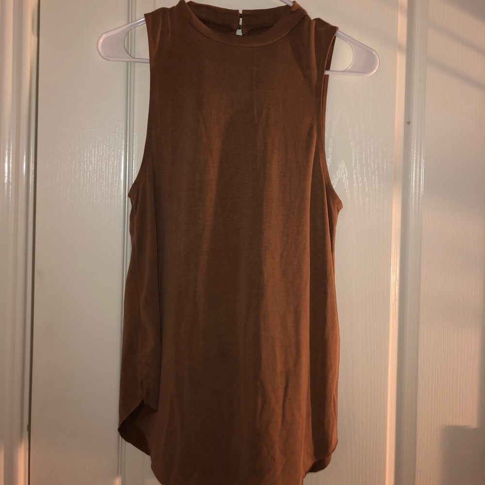 Tan soft suede tank top